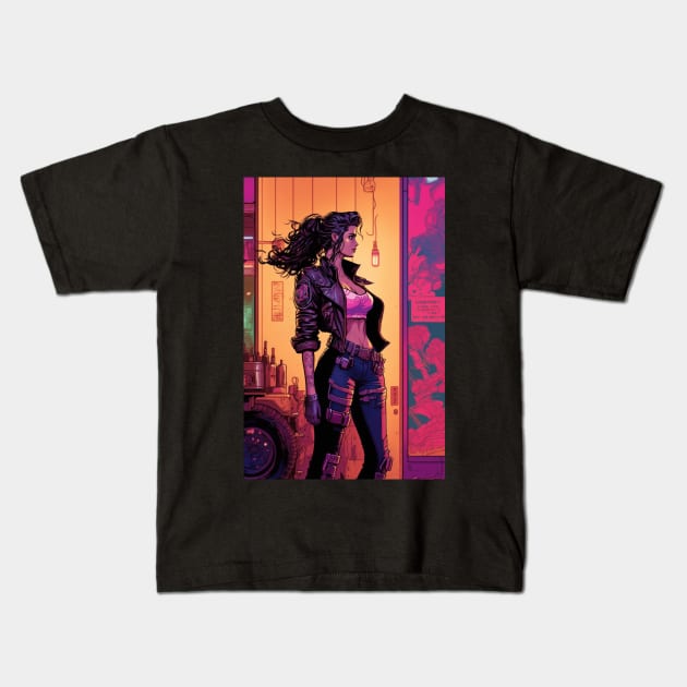 Fallout Vault Girl Kids T-Shirt by Nightarcade